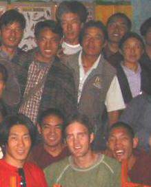 Chris with students